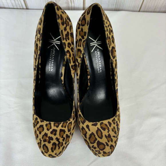 Kardashian Kollection Heels Fabric Leopard Print Stiletto Dressy Shoes Size 9.5 - Picture 5 of 16